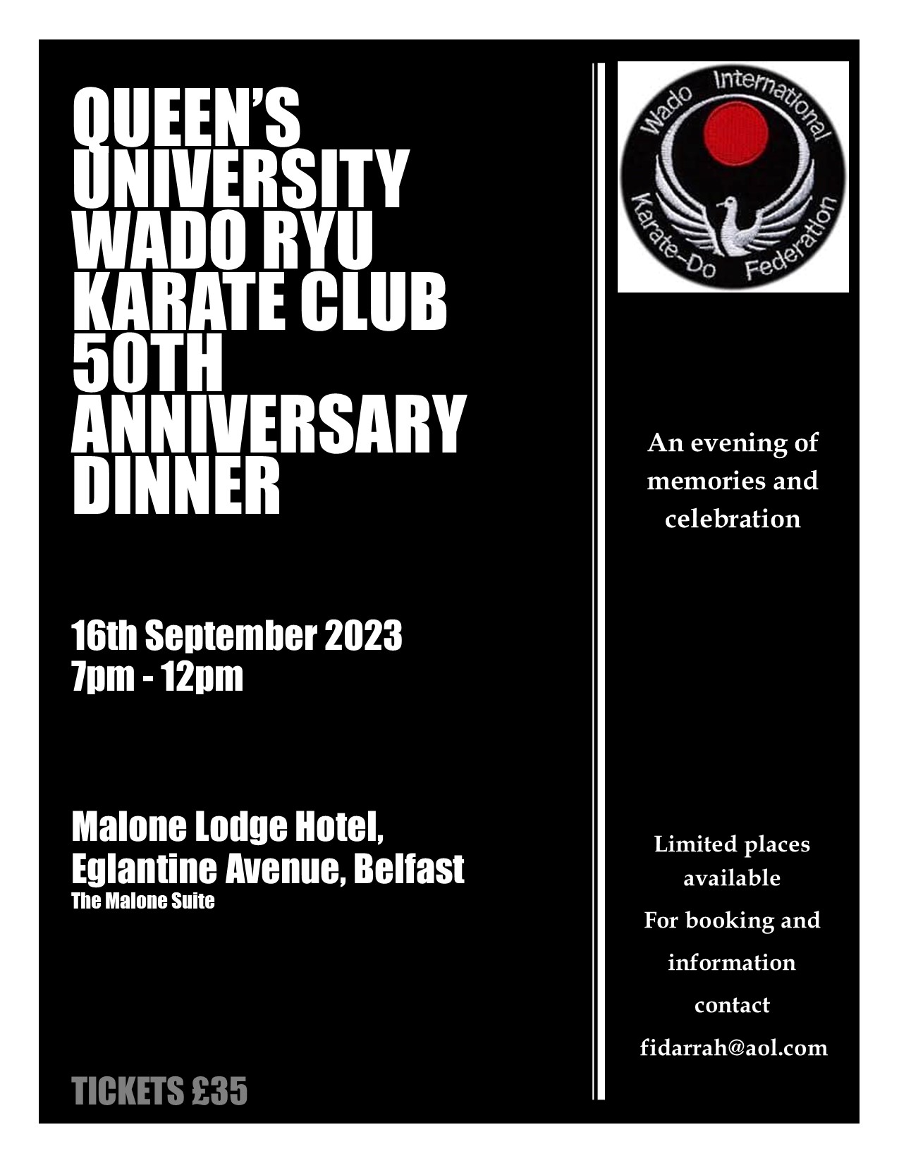 Queen's karate club 50th anniversary